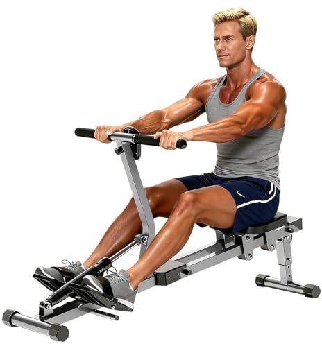 Ann Katy Rowing Machine, Compact Adjustable Rowing Machine 12 Levels of Complete Body Workout Resistance for Home, Low-Impact