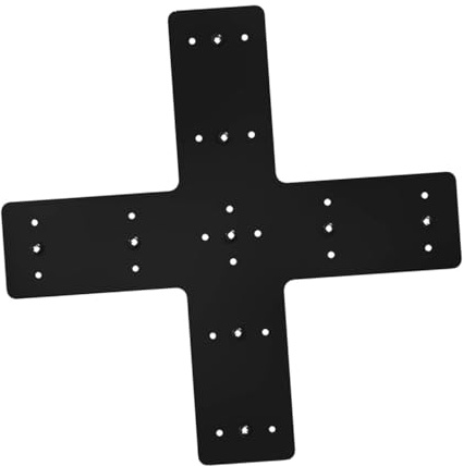 UKCOCO Piastra di Montaggio a Croce in Acciaio Inossidabile Nero per Pergolati, Collegatore Metallico Resistente per Design e Costruzione, Rinforzo Pesante e Stabilità