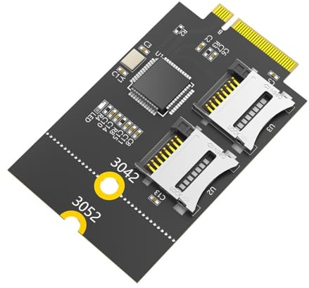 JMT M.2 NGFF Key B to Dual Micro SD Card TF Card Adapter Support USB Bus, M.2 Key B in Format 3042/3052