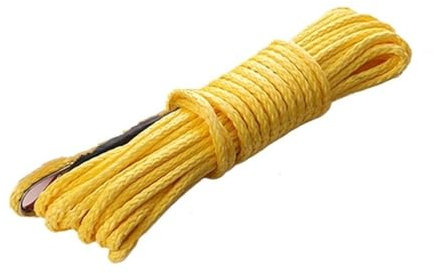 Abschleppseil 6 mm x 15 m 7700LBs Synthetisches Windenseil mit schwarzer Schutzhülse für ATV UTV Synthetisches Windenseil-Kit(6mmx15m Yellow 1pcs)