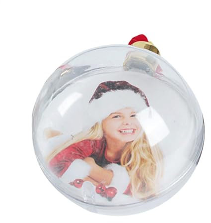 Weihnachtskugeln Plastik (4 STK) - Personalisierte Weihnachtskugeln Kunststoff - Foto Weihnachtskugel Personalisiert 7/8/8.5cm - 4X Transparente Weihnachtskugeln Aus Plastik Personalisiert