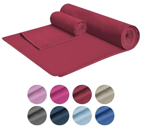 Set 2 Asciugamani Palestra Sport Salviette Sportive In Microfibra Compatte Ultraleggere Fitness Sauna Yoga Viaggio Asciugamano Piscina Salvietta Corsa Telo Allenamento Lavabili No Odori - Bordeaux