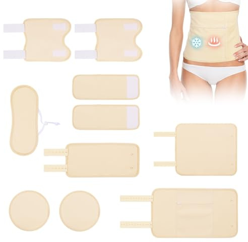AOOWU Organische Rizinusöl-Packung, Castor Oil Pack Kit, Wiederverwendbare Rizinusöl Packungen Set für Leberentgiftung, Schilddrüse, Verdauung, Verstopfung,10er-Pack