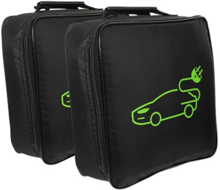 WEKADRIN 2 Stück Kfz Ladekabel Aufbewahrung Steckdosenhalter Steckdosenadapter Kabelhalter Für Kabel Ladekabel Kfz Ladekabel Aufbewahrung Wohnmobil Schlauchbeutel Schwarzes Oxford