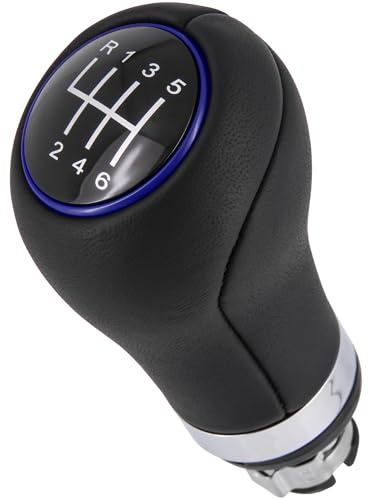 RECAMBO | Pomo para Audi A6, C5 C6 C7, 1997 2018 | palanca de cambios de 6 marchas | color negro azul.