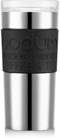 TRAVEL MUG Mug de voyage isotherme en inox double paroi, couvercle à vis hermétique, 0.35 l