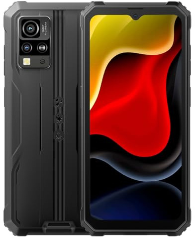 Blackview Android 15 Teléfono Móvil BV4800SE, 12GB+64GB (2TB), 6,56'' HD+, Cámara 16MP+8MP+2MP, Dual SIM Impermeable Antigolpes IP68, Modo Guante, GPS NFC Negro