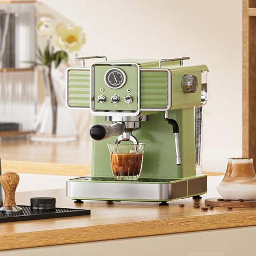 Espumador de leche, cafetera espresso de 15 bares con control de presión de vapor, depósito de agua desmontable de 1,6 l, cafetera profesional de 1350 W, ideal para baristas domésticos.