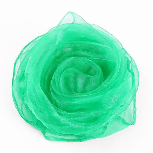 10 Stück Jongliertücher Kinder Grün, Chiffontücher für Tanzen, Bunte Tücher | 60 x 60 cm, Seidentücher für Kindergarten Kindershow Sensorisches Jonglieren Tanzen