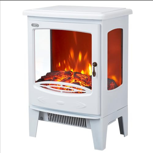 ECOSO White Electric Stove with Built In Fan Heater 548 x 390mm
