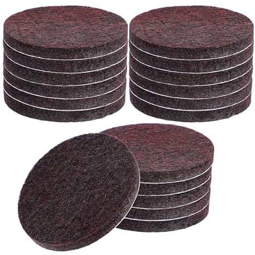 18Pcs Felt Pads for Chair Legs, 5cm/2in Brown Round Felt Furniture Pads, 5mm/0.2in Thick Furniture Leg Floor Protectors for Chair Legs, Table Feet, Reduce Noise