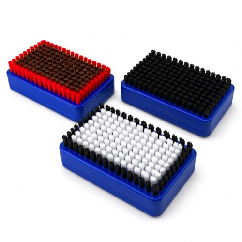 SkinStar 3er Set Ski Belagsbürsten BaseBrush Nylon, Rooshaar u. Kufper/Bronze blau