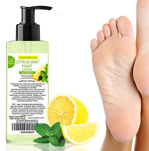 Fußcreme mit Zitronenöl & Minzöl | Sofortige Erleichterung für müde Beine | Tiefgreifende Hydratation | Bekämpft Fußgeruch | Ideal für Sportler und Aktive, 200 ml