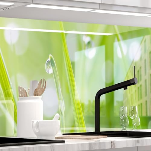 STICKERPROFIS Küchenrückwand selbstklebend MODERN GRASS (Premium) 60 x 80cm | Spritzschutz & Fliesenspiegel · alle Untergründe · hitzebeständig, abwaschbar · ohne Bohren · 1,8mm Verbundmaterial Glasoptik