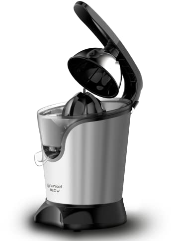 Grunkel - Exprimidor de naranjas eléctrico - XP-200 PAD - Filtro de Pulpa, Función Start & Stop y Mango con Revestimiento - 180W - Acero Inoxidable