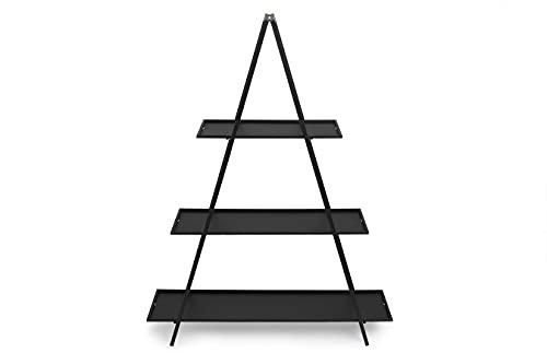 LIFA LIVING Soporte para Plantas de Interior, Estante Vertical para Flores, Jardinera para Plantas de Estilo Industrial Negro, Soporte para Plantas en Forma de pirámide