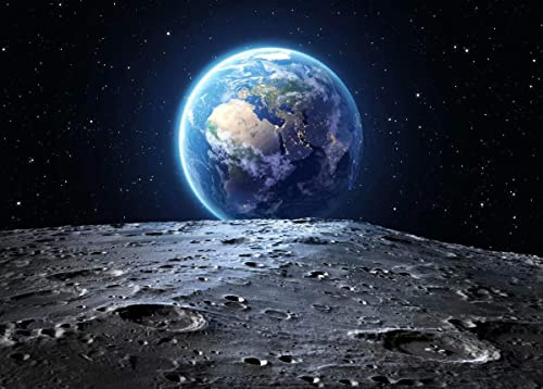 BELECO 1.5x1m Fond d'espace en Tissu, Fond Cosmique, Surface de la Terre, de la Lune, composé de planètes de la NASA, étoiles, arrière-Plan de Photographie, décoration de fête d'anniversaire
