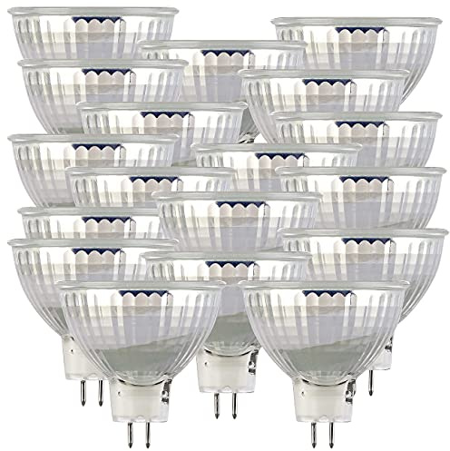 Luminea LED-Spot als Beleuchtung: 18er-Set LED-Spots, Glasgehäuse GU5.3, 6W, 500 lm, 6500K (LED-Leuchtmittel Tageslicht, für LED-Einbaustrahler, Deckenlampe)