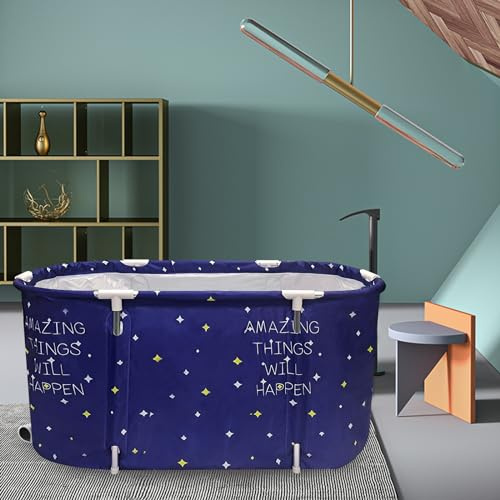 ptlsy Large Portable Bathtub for Adult Shower Folding Ice Bath Tub (Sky)