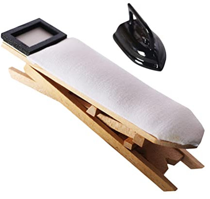 Toddmomy Mini Table à Repasser avec Fer à Repasser De Décoration pour Maison Miniature Jouet Educatif pour Garçon Fille