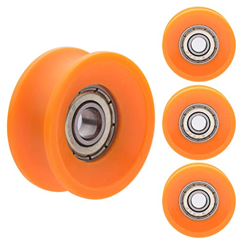 Riemenscheibe 4 Stück 6x30x13mm U-Nut Umlenkrolle Rollen-Rollenführungsrad Nylon Beschichtetes Führungs Rollenrad Rollenlager für Türen Fenster Schränke Schubladen Drahtrollen