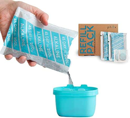 Phox Brita Compatible - Eco Refillable and Reusable Filter Cartridge, Alkaline, Added Magnesium and Alkalinity Compatible with Maxtra and Maxtra+ (Alkaline)