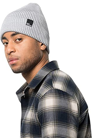 Jack Wolfskin Unisex Essential Beanie M tze, grey heather, Einheitsgröße EU