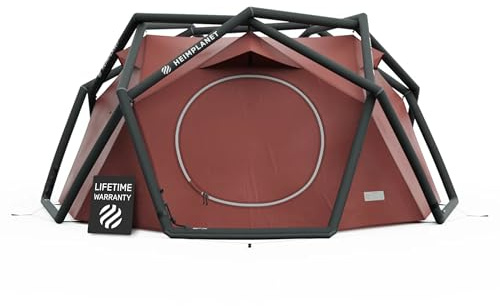 HEIMPLANET The Cave XL aufblasbares 3 Personen Kuppelzelt Vielseitiges Camping Luftzelt - Zelt 3 Personen wasserdicht, Zelt 5000mm Wassersäule