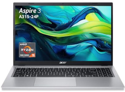 Acer Aspire 3 A315-24P-R6TR, Ordinateur Portable 15,6'' Full HD, PC Portable (AMD Ryzen 5 7520U, RAM 16 Go, SSD 512 Go, AMD Radeon Graphics, Windows 11), Laptop Gris, Clavier AZERTY (Français)