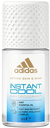 adidas Active Skin & Mind, Instant Cool Deodorante Roll On per Uomo e Donna, 24 Ore di Protezione, 50 ml - Unisex