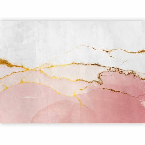 murando Fotomurales Abstracto 350x256 cm XXL Papel pintado tejido no tejido | coración Pared corativos Murales morna Diseno Fotográfico Aspecto de mármol rosado como pintado