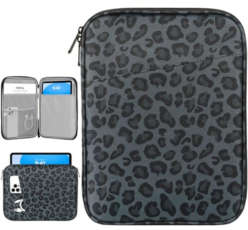 Dadanism 9-11 Custodia Protettiva Borsa Tablet Per iPad (A16) 11, iPad Air 11 M4/M3, iPad Pro 11 M5/M4, iPad 10a Gen 10,9, iPad 9/8/7a Gen 10,2, Galaxy Tab A11+ 11, Tab M11 11,Nero Leopardato