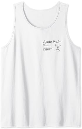 Espresso Martini Heavy / White Recipe and Glass Left Tank Top