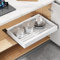 SAYZH Cajón Telescópico, Ampliable Cajón Deslizante Para Alacena,Cajones Extraíbles para Armario de Cocina, Organizador de Gabinete Extraíble Ancho Ajustable, 43 cm (Prof.) x 30-50 cm (Anch.), Blanco