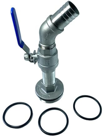 rockible Dn50 Fasshahn Zapfen Kugelhahn 2 Zoll Gewinde für Container Outdoor Eimer Wasser, Länge 21cm