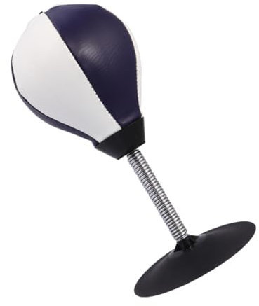 CORHAD Tischboxball Punchingball Mit Metallfeder Und Großem Saugnapf Blau Weiß Fitness Trainingsball Für Büro Desktop Zur Stressreduktion Und Augenkoordination
