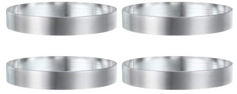 sourcing map 4Pcs Round Cake Ring 5.12 x 1 Inch Seamless Stainless Steel Pastry Mousse Dessert Ring Mirror Coating for Baking Cooking English Muffins Crumpet Making Tool