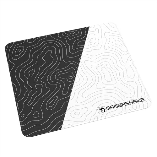 MAMBASNAKE CM02 Large Gaming Mouse Pad,5S Waterproof Coating-Black White | Easy Gliding,Ultra-dense Fiber Cloth,Non-Slip Rubber Base,450x400x4mm,Durable for Keyboard Home Office Gaming Work