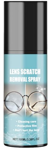 Spray Nettoyant pour Lentilles de Lunettes,Spray d'Elimination de Rayures de Lentilles,Nettoyant Lunettes de Vue,Solution de Réparation de Rayures de Lunette,Anti-Rayure 100ML