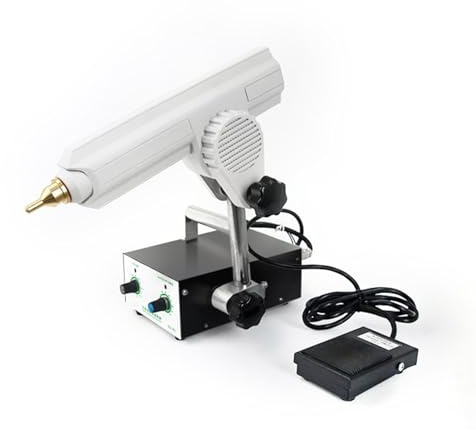 THYXGS Pistola per Colla a Caldo Elettrica a Pedale, Pistola per Colla a Stick con Alimentatore Automatico Verticale, Quantità/Temperatura/Angolo di Colla Regolabili, Ugello da 4 Mm