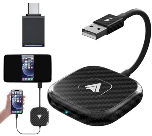 Wireless - Adattatore da cablato a wireless | Mirroring dispositivo sullo schermo dell'auto | Mirror -telefono a schermo auto, modulo wireless cablato 2 per trasmissione rapida
