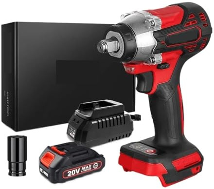 ZGJIAJU Avvitatore Elettrico A Percussione 340N.m 20V Presa For Chiave Senza Spazzole Batteria Agli Ioni Di Litio Installazione Trapano A Mano Utensili Elettrici Coppia Elevata(WS-L3-C1-1P)