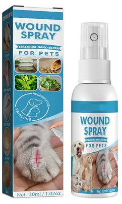 Uzionoie Pansement Liquide Transparent Imperméable pour Chiens et Chats,Spray de Guérison pour Animaux,pour Le Nettoyage et Le Soin des Plaies,Pet Wound and Skincare 30ML