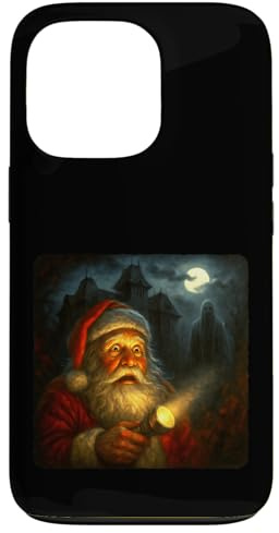 Santa Claus Scary Horror Night Flashlight Halloween Ghost Case for iPhone 13 Pro