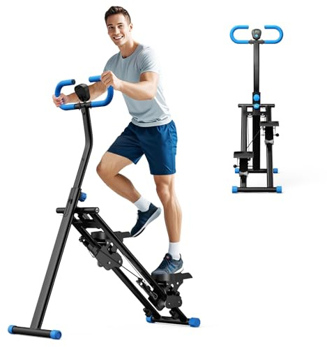 2025 nuovo stepper per la casa, macchina Vertical Climber Stairmaster per allenamento di tutto il corpo, Compact Folding Cardio Esercizio Climber con passo esteso, manubrio e pedali regolabili (nero-1