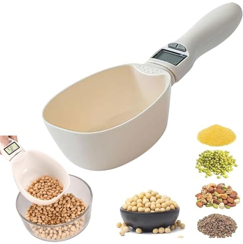Digital Measuring Spoon,800g/0.1g Electronic Kitchen Measuring Scale with Conversion,Food Spoons Scales,Multi-Functional Scoop Adjustable Scale,LCD Display Cooking Dispensing Cup Tools