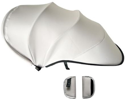 Kinderwagen Ersatzdach für Doona X/Doona+ / Doona i Autositz-Kinderwagen, 4-Segmente, ausziehbarer Sonnenschutz, maschinenwaschbar, Kinderwagen-Zubehör mit Schulterpolstern (Silbergrau, für Doona X)