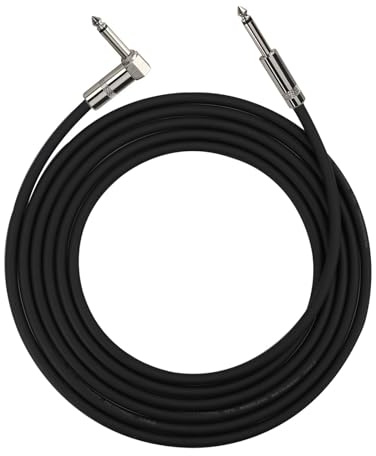 rayzm câble de guitare, câble d'instrument TS mono mâle droit à angle droit silencieux de 6,35mm (5 mètres)