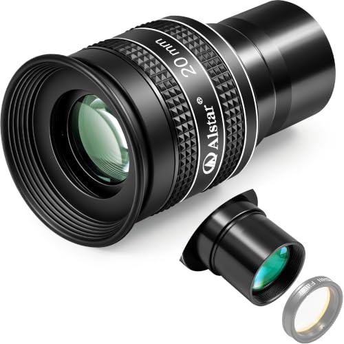 Alstar Teleskop Okular,20mm 1,25 Zoll 58 Grad Scheinfeld5 Element Vollmehrvergütete Linse Metall Planetenokular für 1,25 Zoll Astronomische Teleskope & Filter,Teleskop Zubehör
