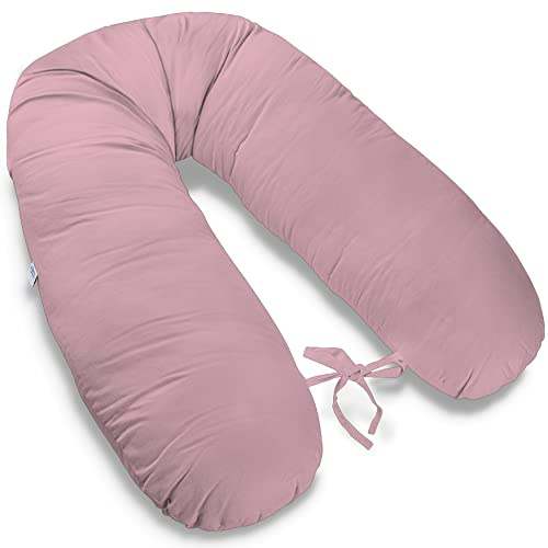 ekm trade 170cm XXL Stillkissen Schwangerschaftskissen Lagerungskissen Seitenschläferkissen große Farbwahl Handmade Baumwolle 100% aus Zertifizierte Materialien (35 – Rosa)
